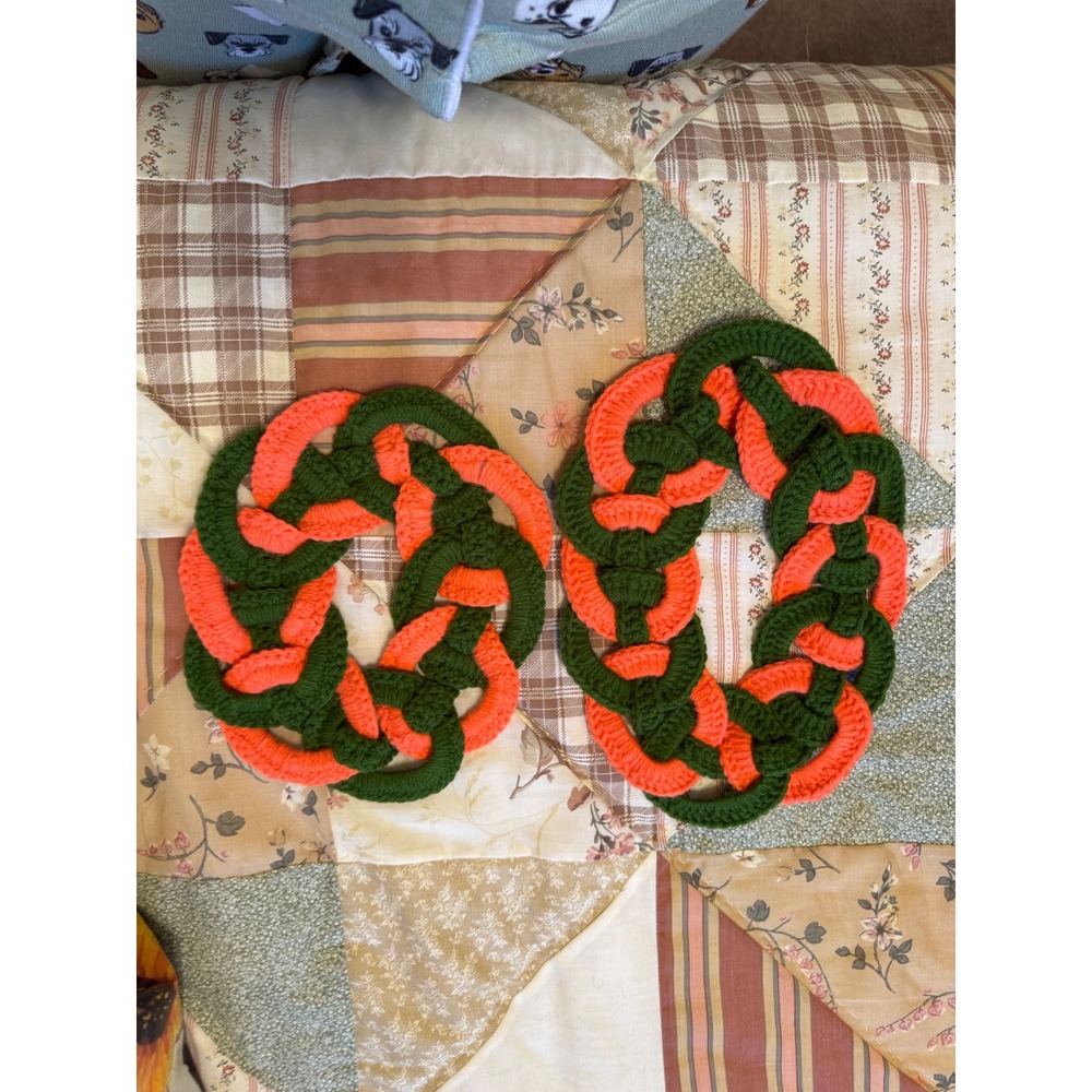Handmade crochet towel or hot pad trivet
